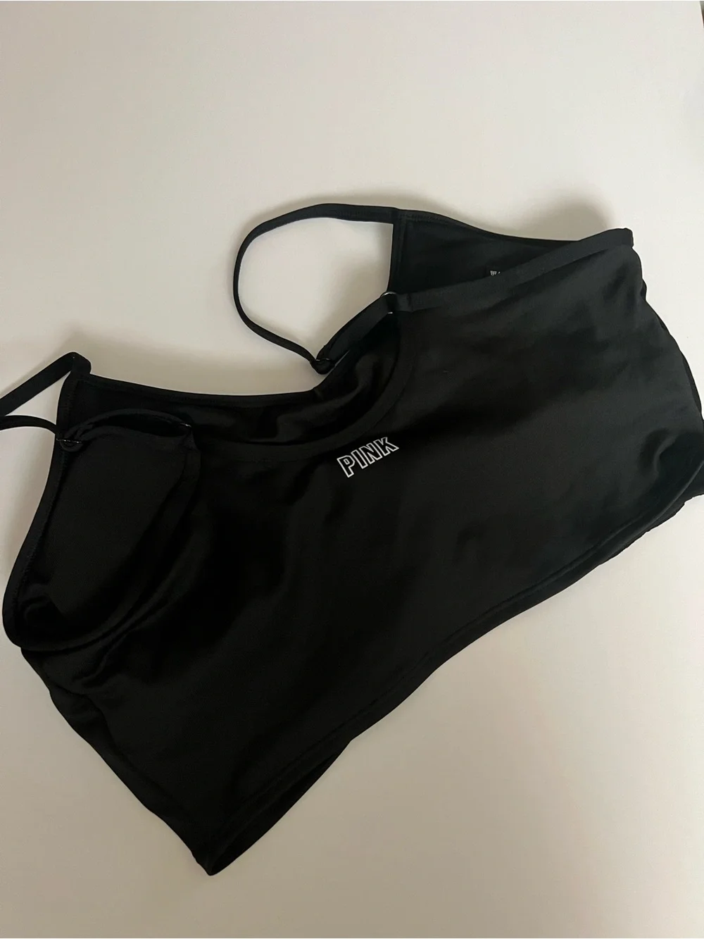 PINK active Black Ruched Spaghetti Strap Camisole